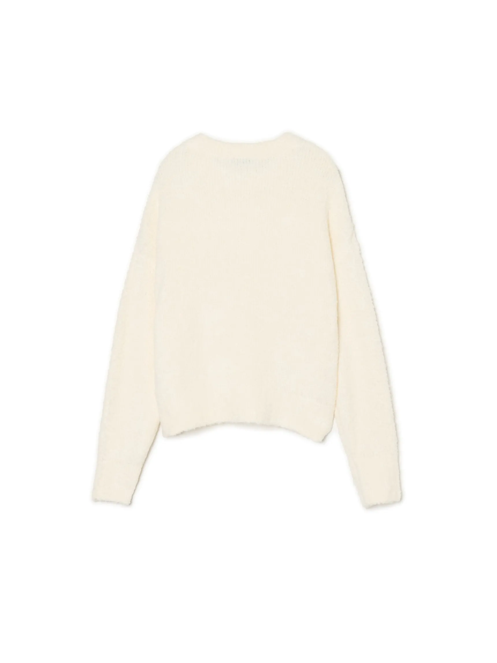 Outlet Cropp gładki sweter biały