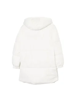 Discount Cropp pikowany płaszcz z kapturem biały
