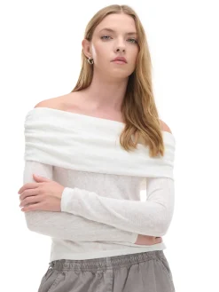 Hot Cropp sweter typu carmen biały