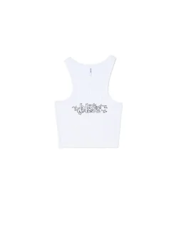 Best Cropp top z napisem biały