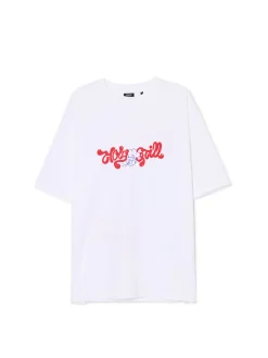 Outlet Cropp T-shirt z grillowym nadrukiem biały