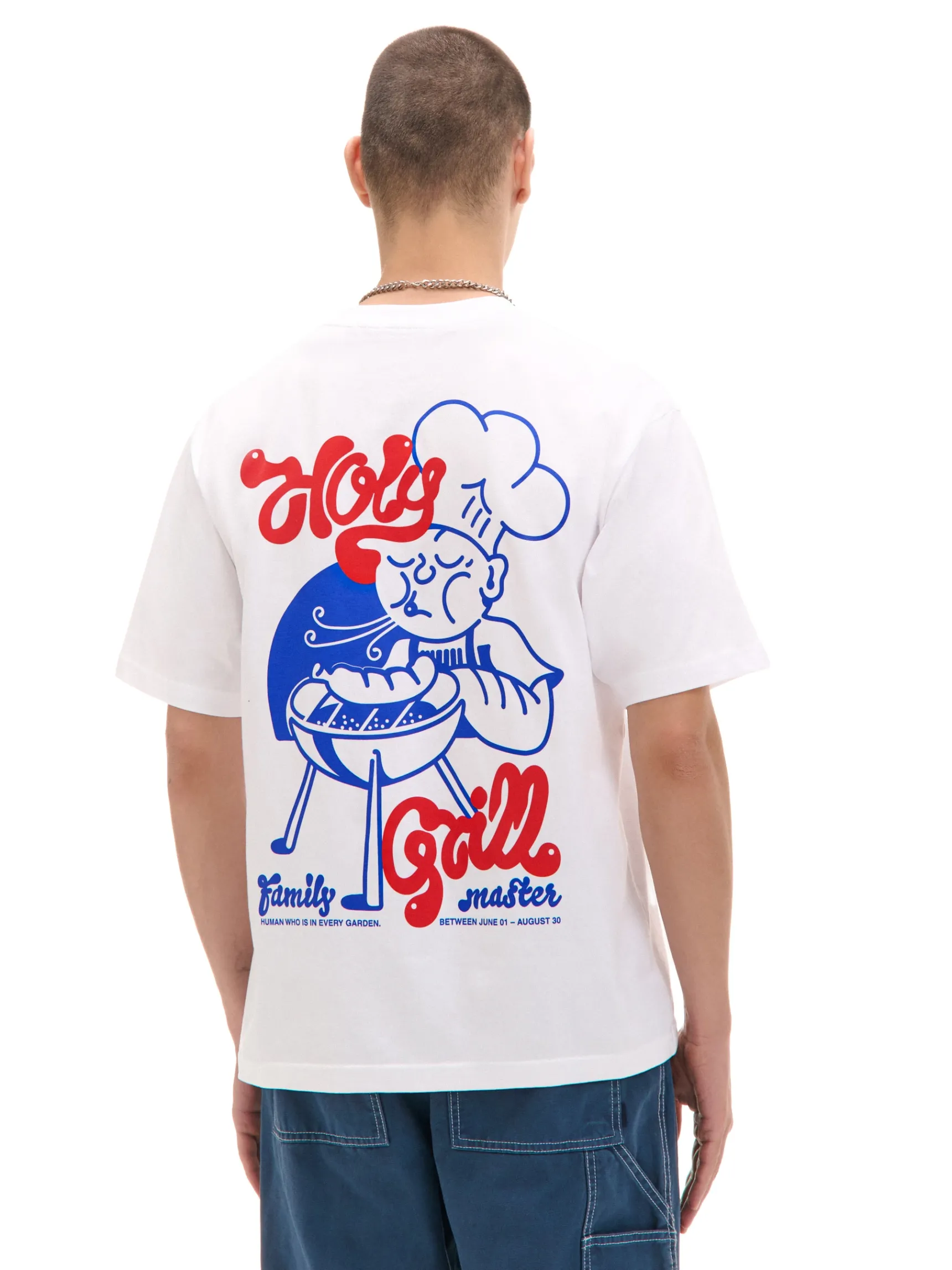 Outlet Cropp T-shirt z grillowym nadrukiem biały