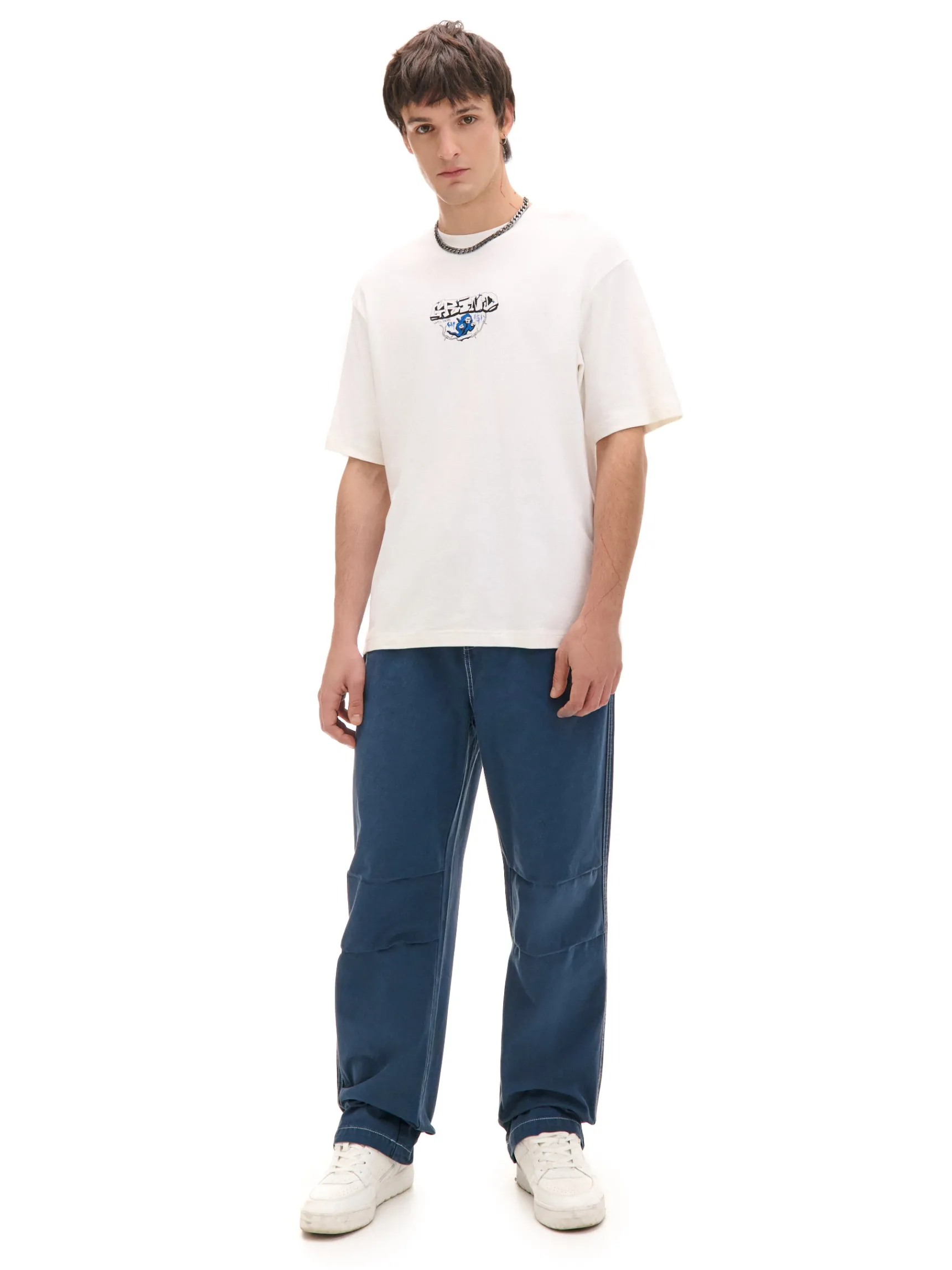 New Cropp T-shirt z nadrukami biały