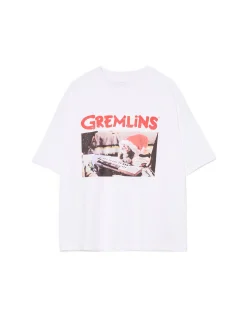 New Cropp świąteczny T-shirt z Gremlinami biały