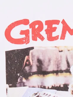 New Cropp świąteczny T-shirt z Gremlinami biały