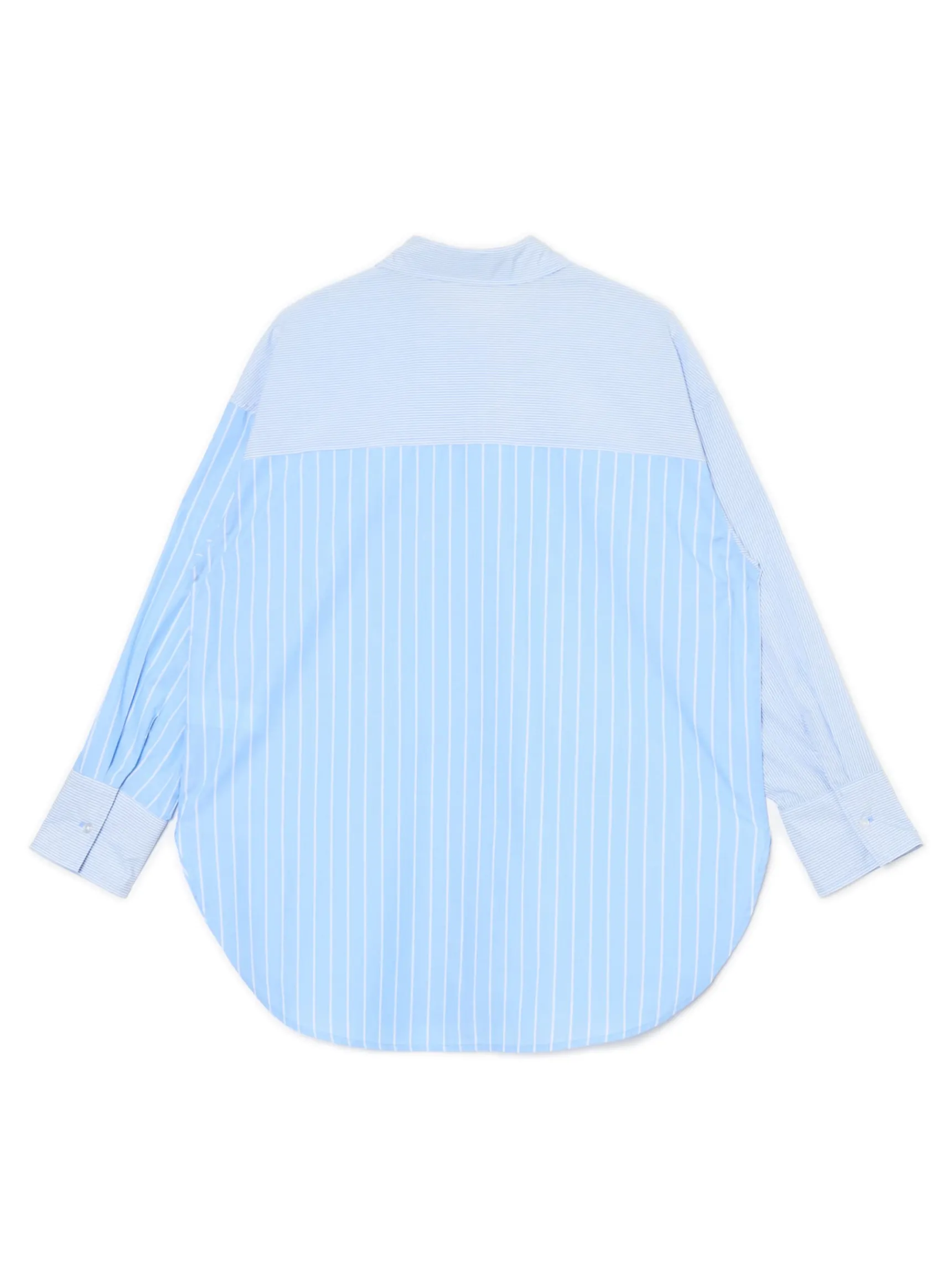 Sale Cropp Błękitna koszula oversize w pionowe paski niebieski