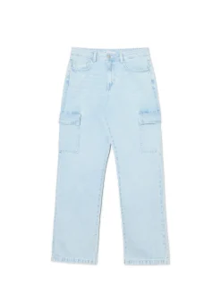 Best Cropp Błękitne jeansy baggy niebieski