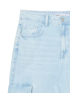 Best Cropp Błękitne jeansy baggy niebieski
