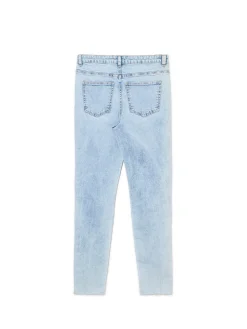 Best Cropp Błękitne jeansy skinny z przetarciami błękitny