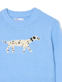 Discount Cropp sweter z dalmatyńczykiem błękitny