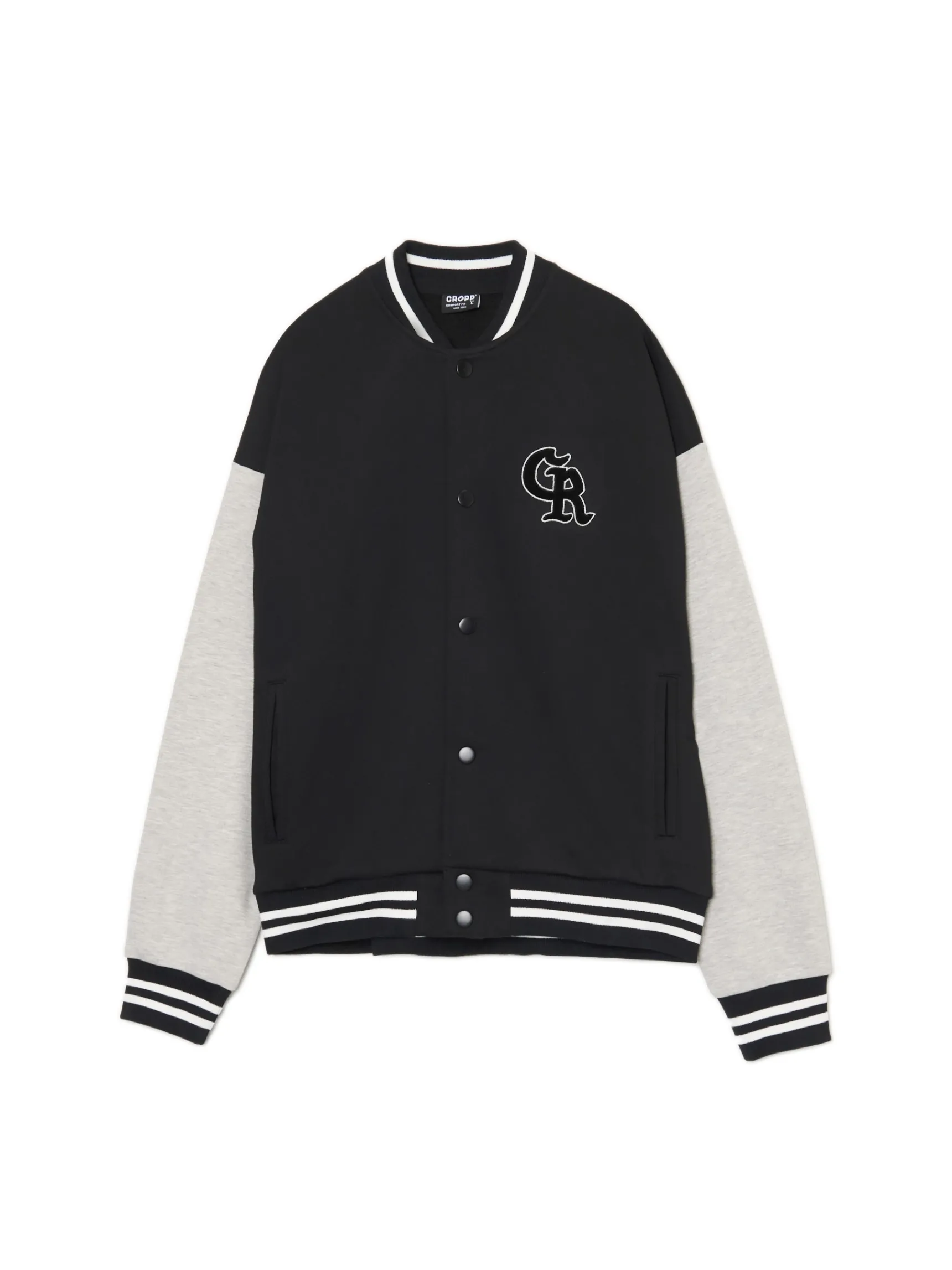 Outlet Cropp Bluza college na zatrzaski czarny