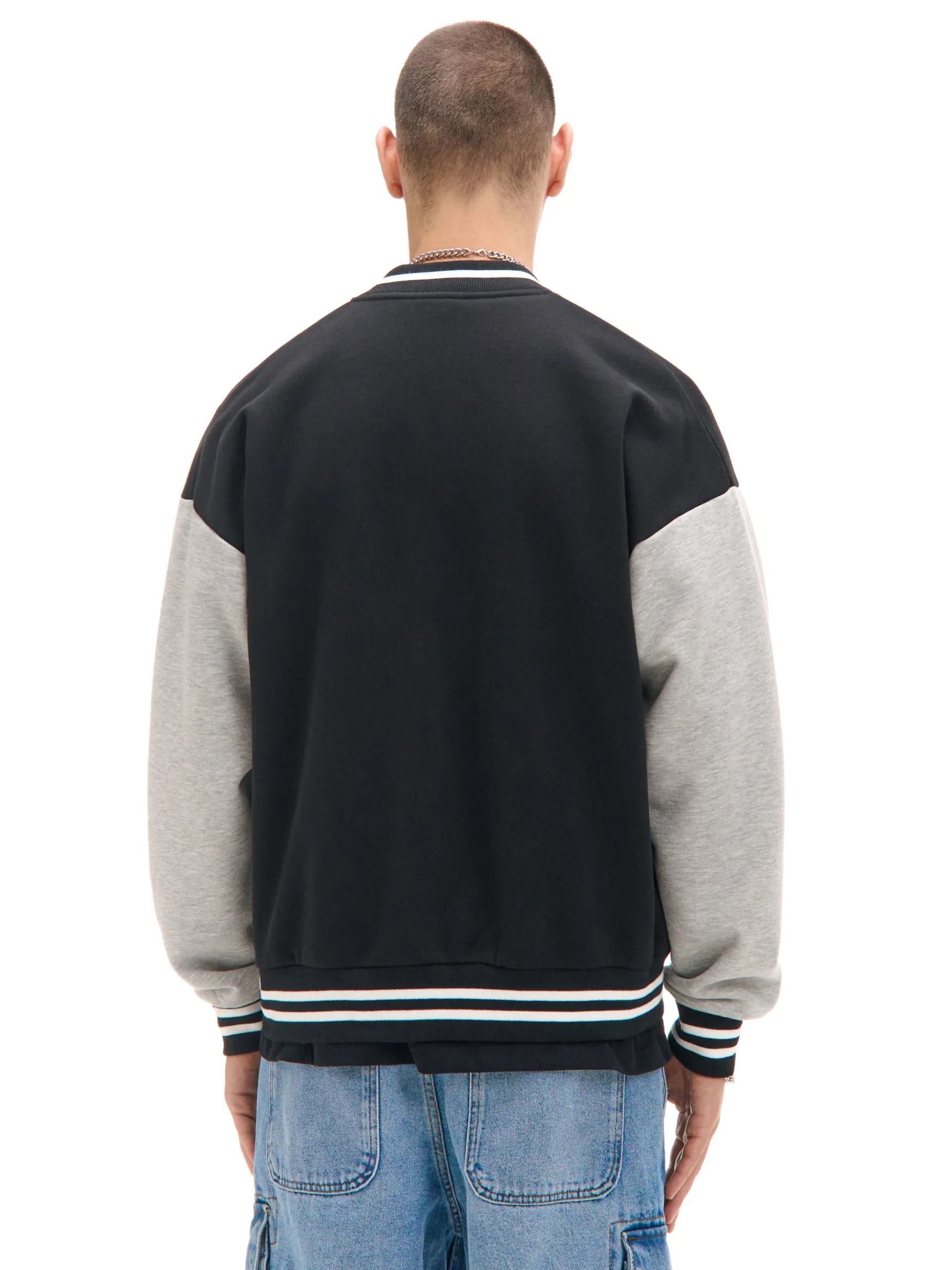 Outlet Cropp Bluza college na zatrzaski czarny