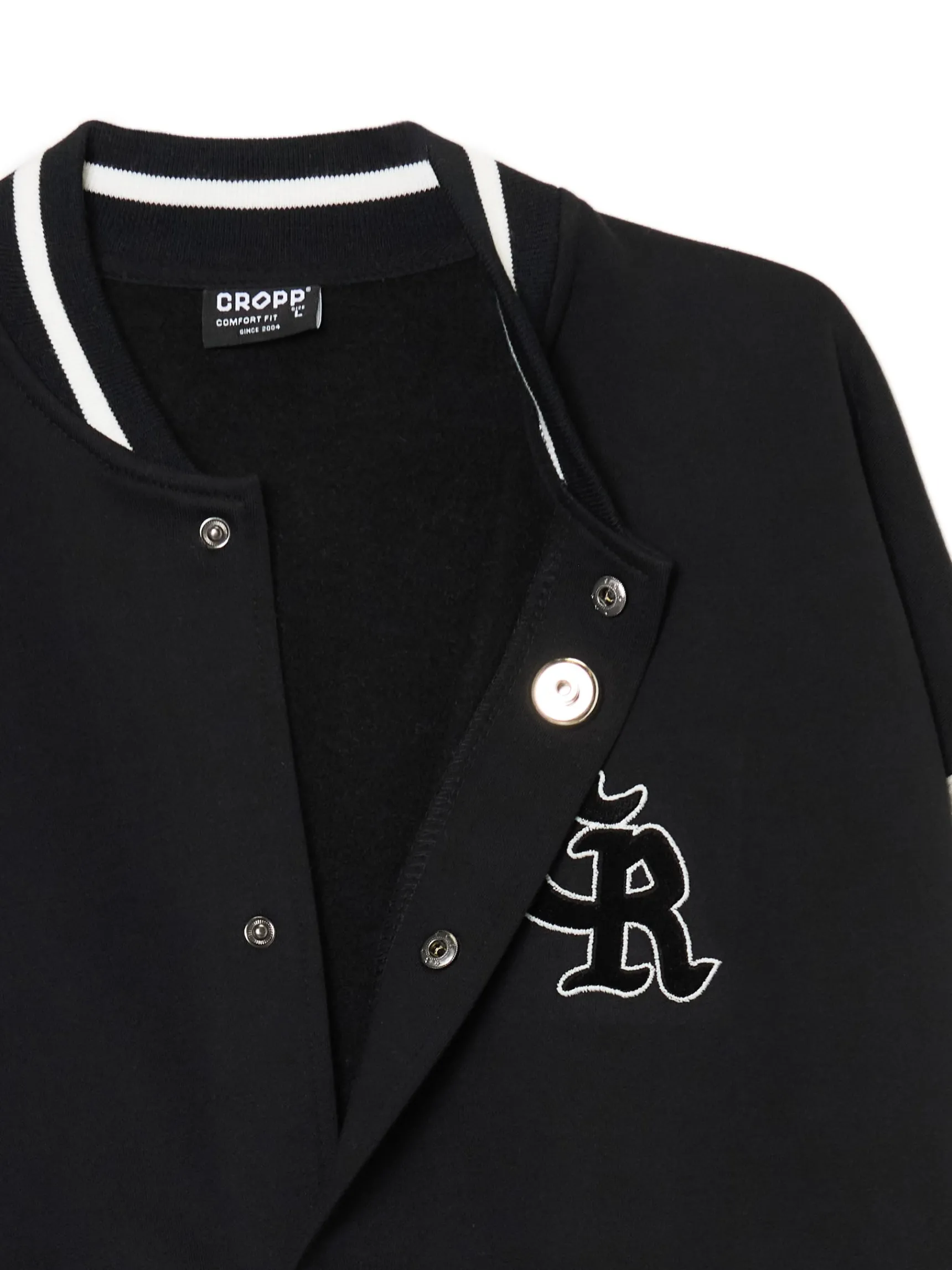 Outlet Cropp Bluza college na zatrzaski czarny