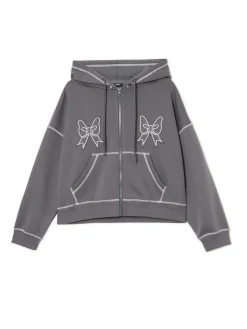 Best Cropp Bluza hoddie z kontrastowymi przeszyciami szary