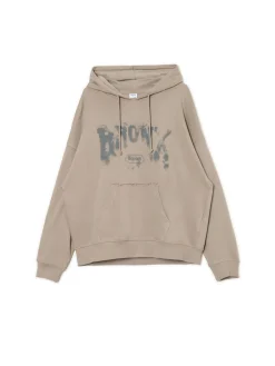 New Cropp Bluza hoodie oversize z napisem UNISEX szary