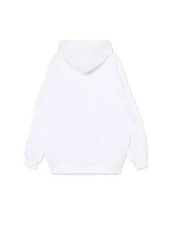 Sale Cropp Bluza hoodie oversize z nadrukiem biały
