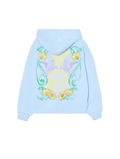 Clearance Cropp Bluza hoodie z kolorowym nadrukiem UNISEX błękitny