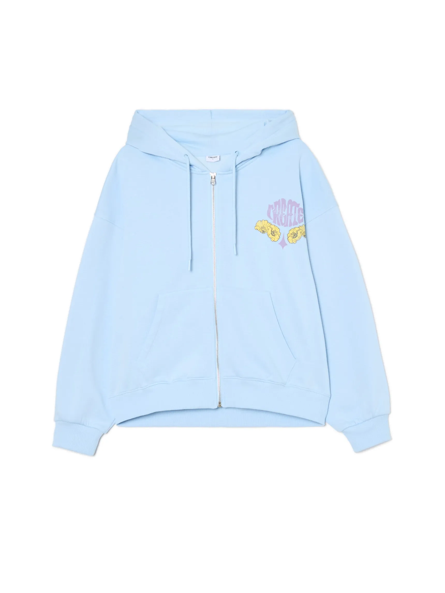 Clearance Cropp Bluza hoodie z kolorowym nadrukiem UNISEX błękitny