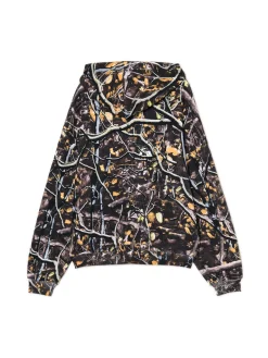 Best Cropp Bluza hoodie z leśnym nadrukiem biały