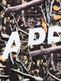 Best Cropp Bluza hoodie z leśnym nadrukiem biały