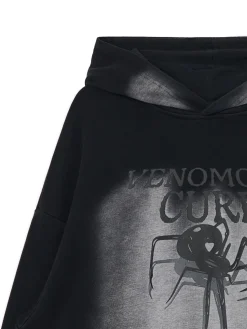 Sale Cropp Bluza hoodie z motywem pająka brązowy