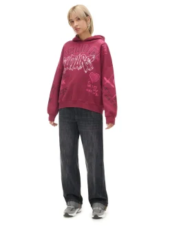 Online Cropp Bluza oversize z nadrukiem UNISEX kasztanowy