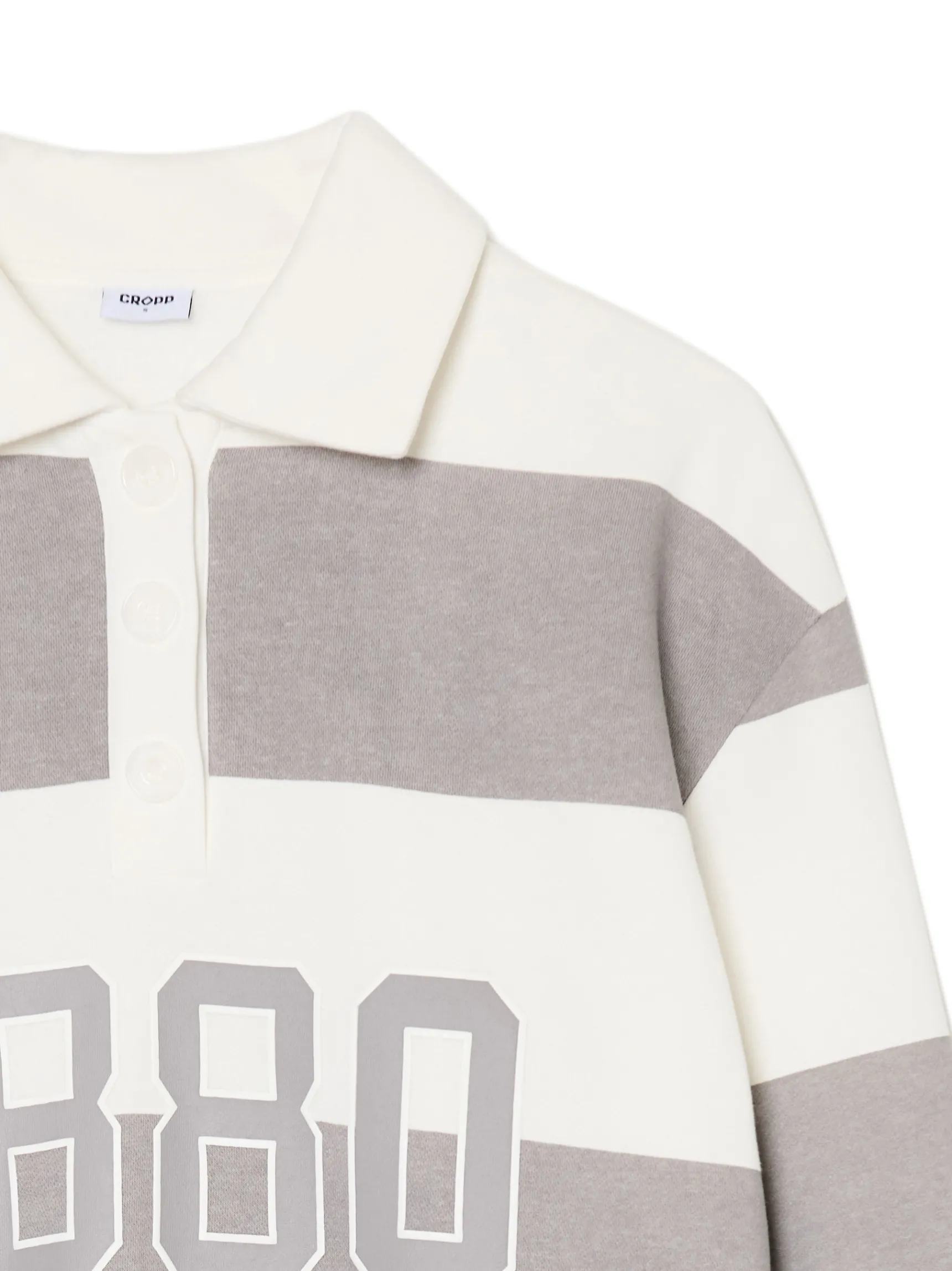 Best Cropp Bluza w szare paski z aplikacją jasnyszary