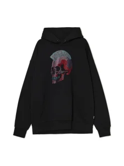 Clearance Cropp Bluza z aplikacją punkowej czaszki czarny