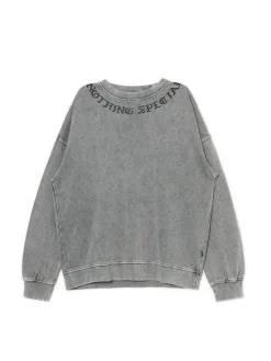 Best Cropp Bluza z efektem sprania i napisem jasnyszary