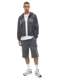 Best Cropp Bluza z kapturem i aplikacją szary