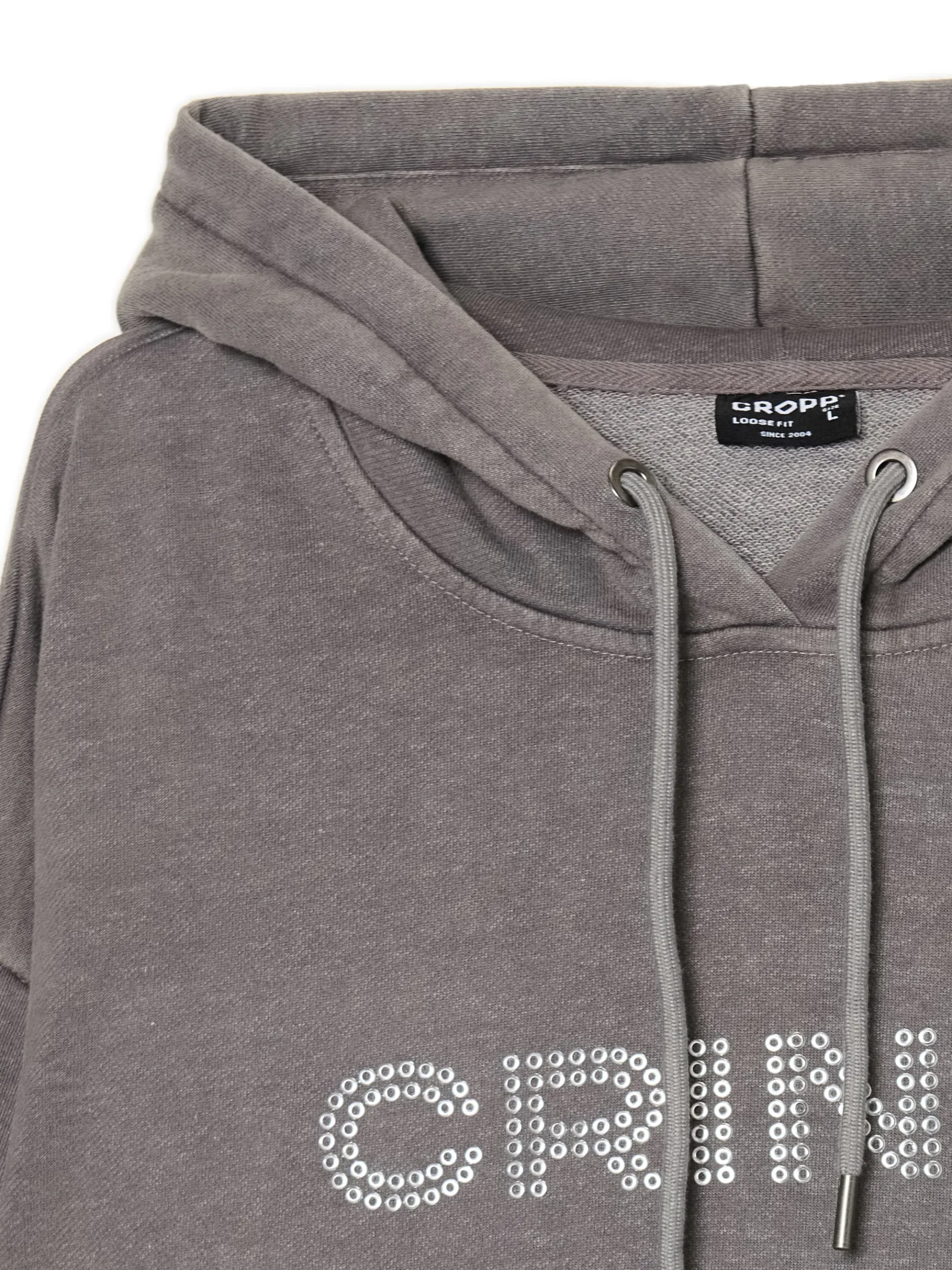Hot Cropp Bluza z kapturem i aplikacją jasnyszary