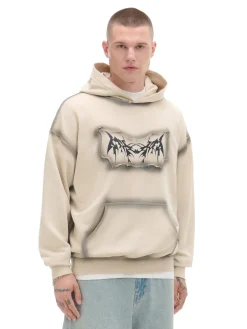Outlet Cropp Bluza z kapturem i nadrukami beżowy