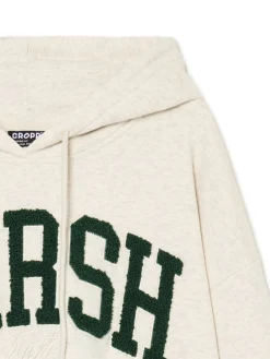 Discount Cropp Bluza z kapturem i naszywkami jasnyszary