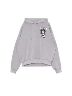 Outlet Cropp Bluza z kapturem Mickey Mouse jasnyszary