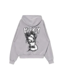 Outlet Cropp Bluza z kapturem Mickey Mouse jasnyszary