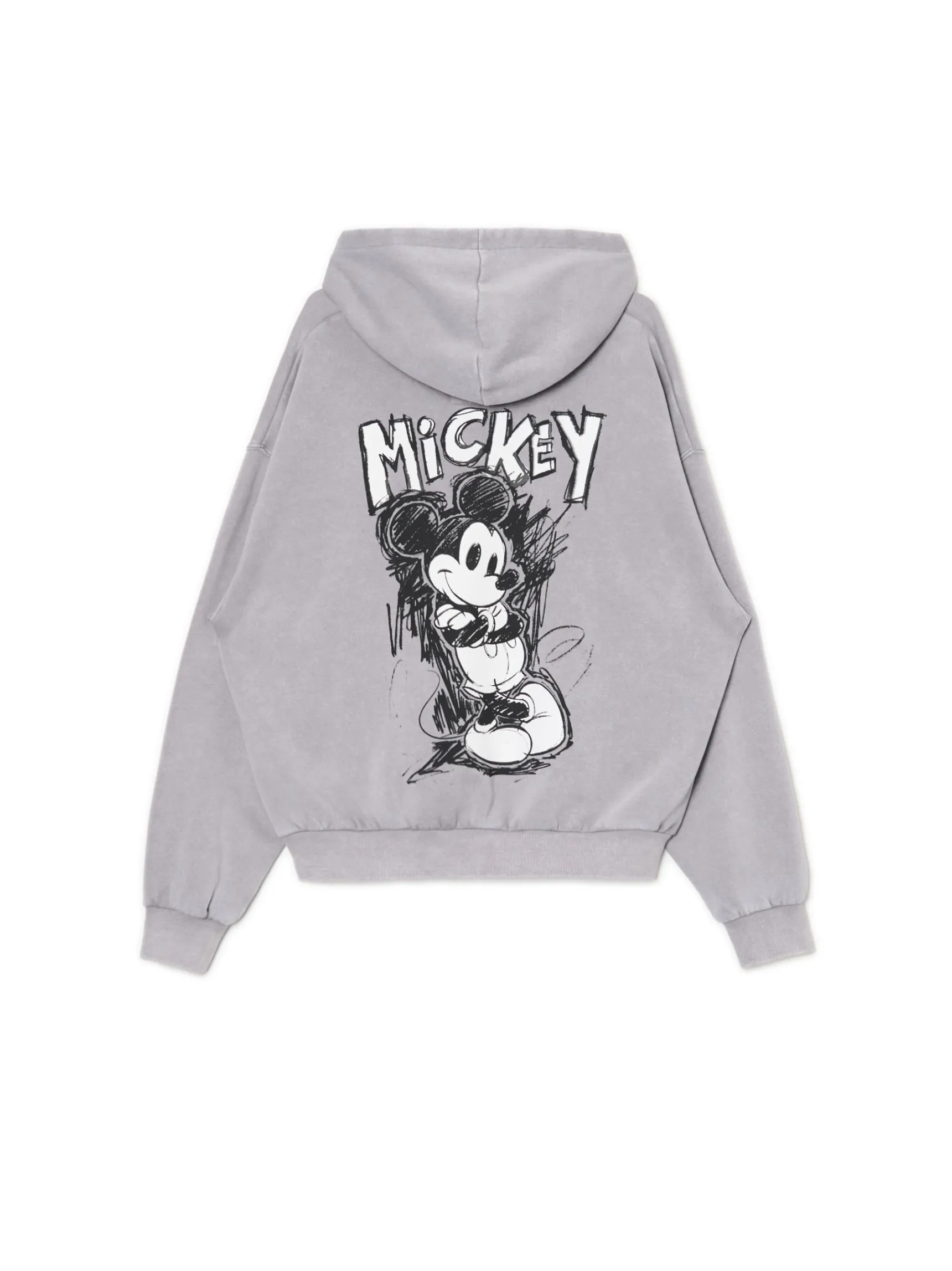 Outlet Cropp Bluza z kapturem Mickey Mouse jasnyszary