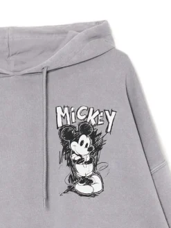 Outlet Cropp Bluza z kapturem Mickey Mouse jasnyszary