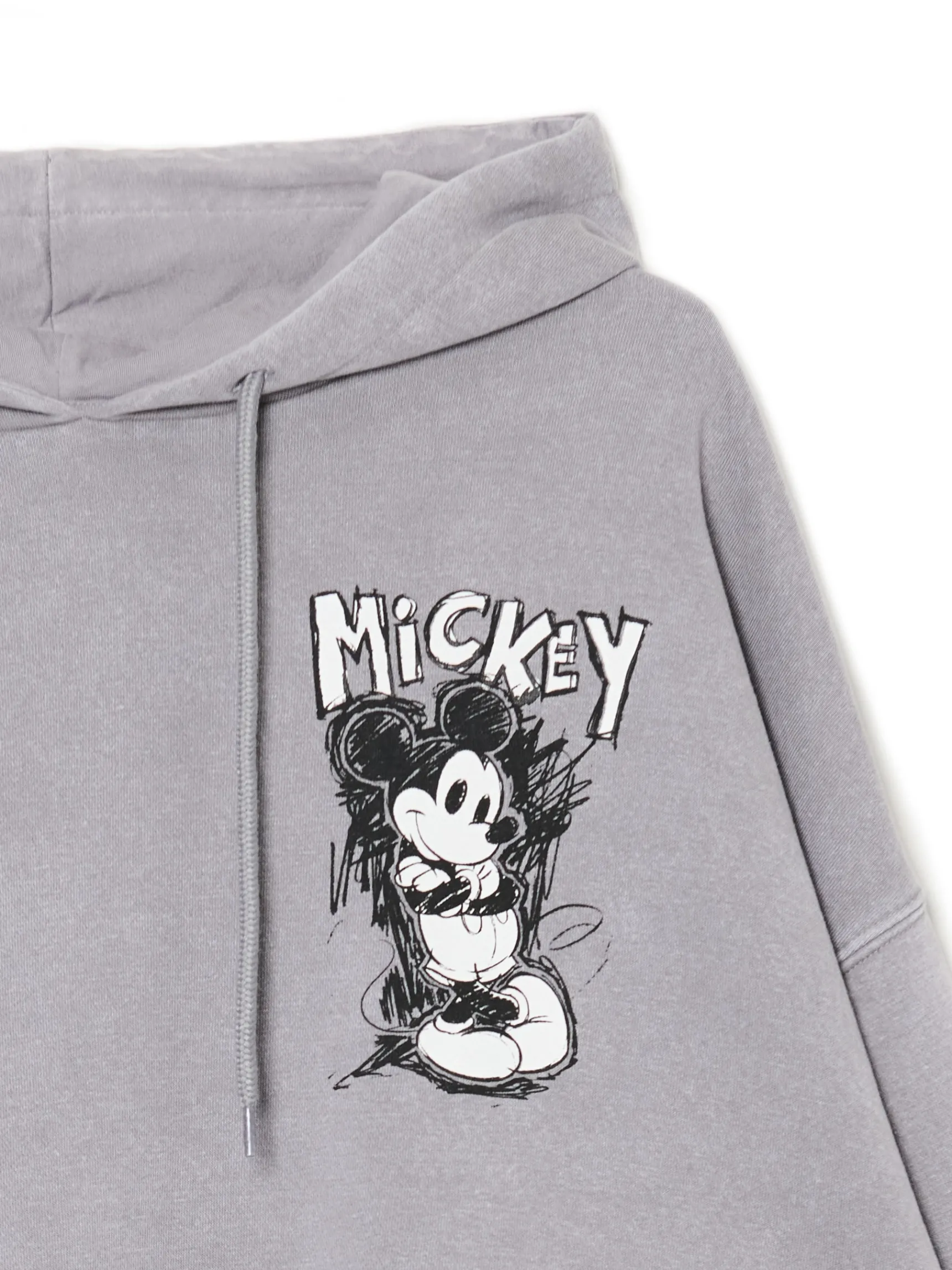 Outlet Cropp Bluza z kapturem Mickey Mouse jasnyszary