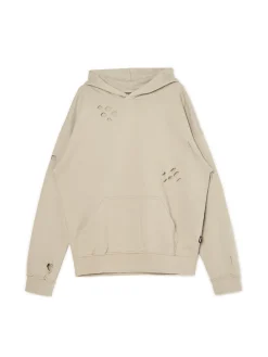 Best Cropp Bluza z kapturem z ozdobnymi wycięciami beżowy
