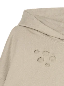 Best Cropp Bluza z kapturem z ozdobnymi wycięciami beżowy