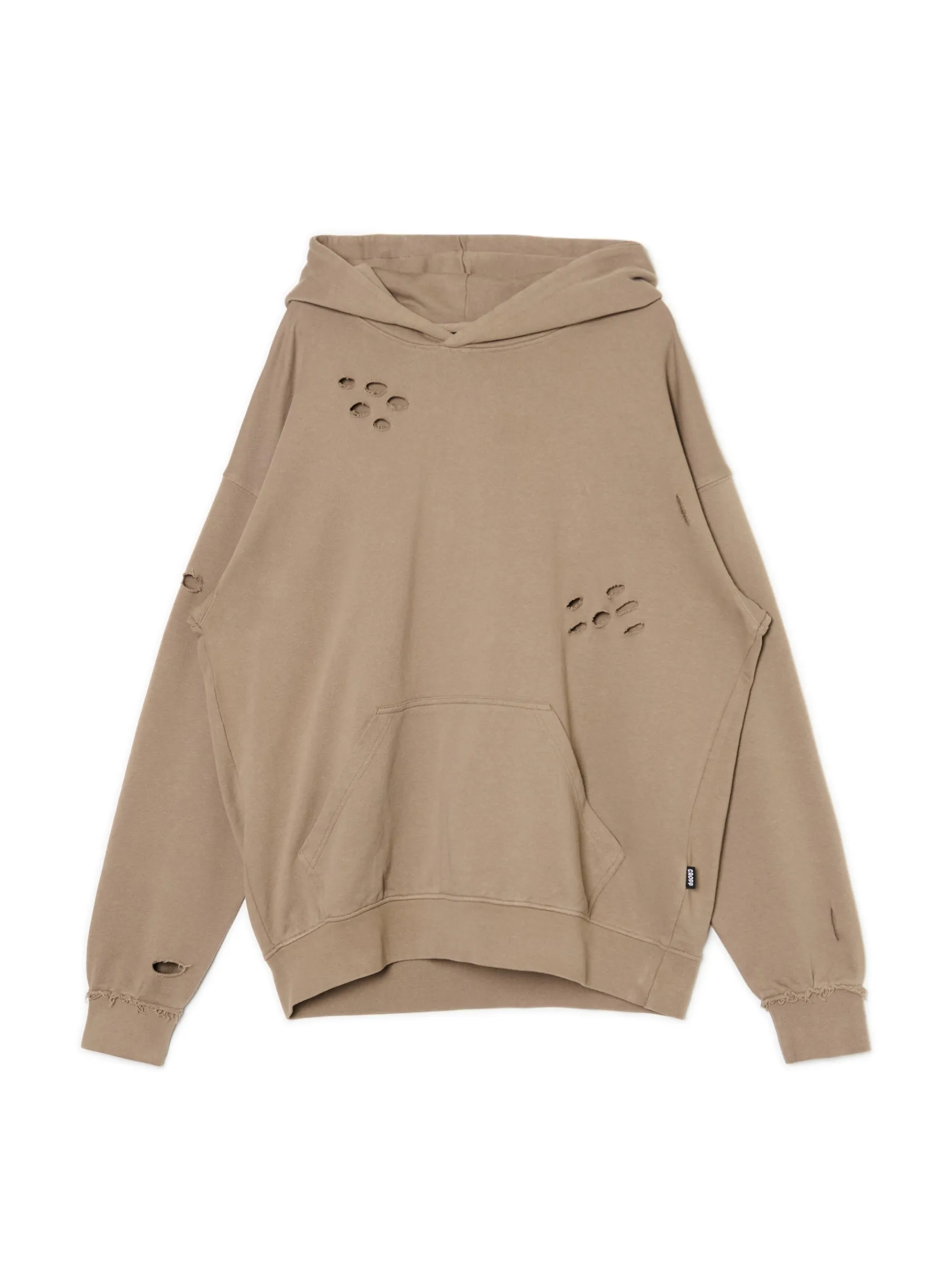 Best Cropp Bluza z kapturem z ozdobnymi wycięciami beżowy