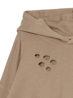 Best Cropp Bluza z kapturem z ozdobnymi wycięciami beżowy