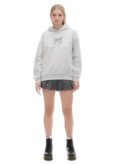 Online Cropp Bluza z motywem kokardy jasnyszary