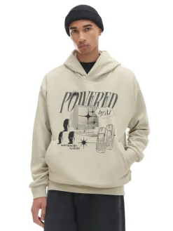 New Cropp Bluza z motywem technologicznym beżowy