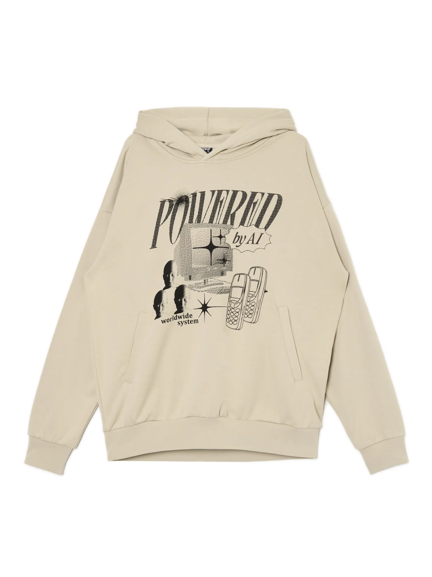 New Cropp Bluza z motywem technologicznym beżowy