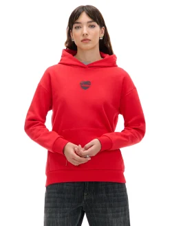New Cropp Bluza z motywem ust czerwony