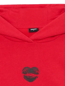 New Cropp Bluza z motywem ust czerwony