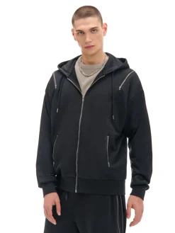 Clearance Cropp Bluza z zamkami przy rękawach UNISEX czarny