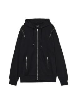 Clearance Cropp Bluza z zamkami przy rękawach UNISEX czarny