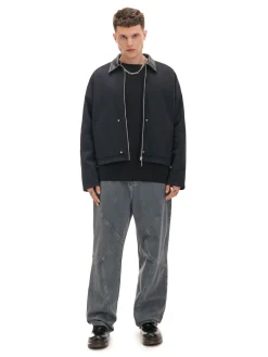 Best Cropp Bluza ze skórzanym kołnierzykiem czarny